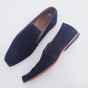 Cliff Dweller Black Suede Square Toe Loafers Handmade in USA Size 39 8.5